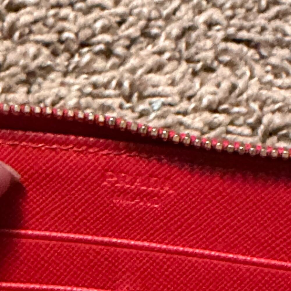 Prada Red Saffiano Zip Wallet with Gold Logo - Picture 7 of 13